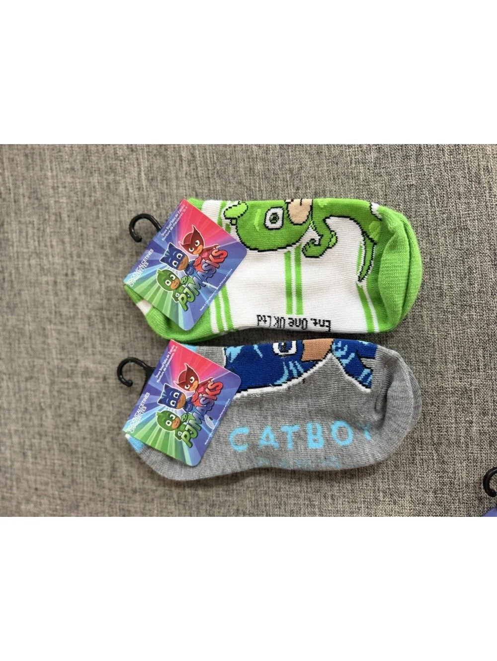 PJ Masks Catboy & Gekko No Show Socks 2 Pair Shoe Size 10-4 New